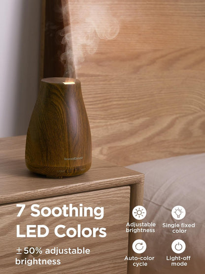 InnoGear Aroma-Diffuser – Ultraschall-Diffuser für Aromatherapie, 7 Farben LED, 2 Nebelmodi, Auto-Abschaltung, Bronze