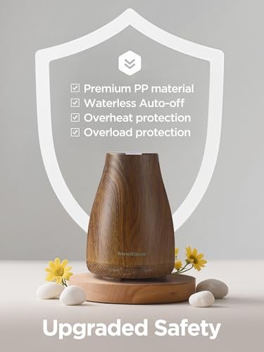 InnoGear Aroma-Diffuser – Ultraschall-Diffuser für Aromatherapie, 7 Farben LED, 2 Nebelmodi, Auto-Abschaltung, Bronze
