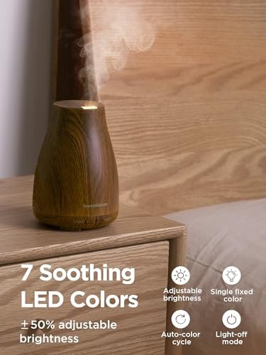 InnoGear Aroma-Diffuser – Ultraschall-Diffuser für Aromatherapie, 7 Farben LED, 2 Nebelmodi, Auto-Abschaltung, Bronze