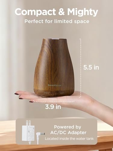 InnoGear Aroma-Diffuser – Ultraschall-Diffuser für Aromatherapie, 7 Farben LED, 2 Nebelmodi, Auto-Abschaltung, Bronze