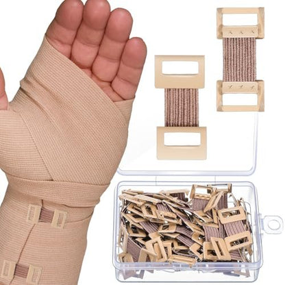 50 Stück elastische Bandagen-Clips mit dehnbaren Metallklammern – Kompressionsbandagen sicher befestigen, inklusive Aufbewahrungsbox – Ideal für Verbände und Wundversorgung nach Operationen