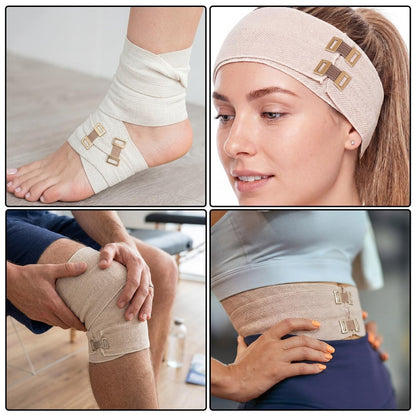 50 Stück elastische Bandagen-Clips mit dehnbaren Metallklammern – Kompressionsbandagen sicher befestigen, inklusive Aufbewahrungsbox – Ideal für Verbände und Wundversorgung nach Operationen