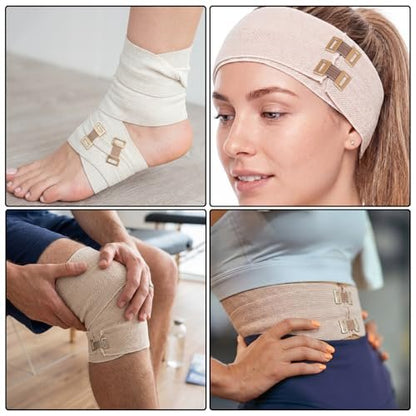 50 Stück elastische Bandagen-Clips mit dehnbaren Metallklammern – Kompressionsbandagen sicher befestigen, inklusive Aufbewahrungsbox – Ideal für Verbände und Wundversorgung nach Operationen