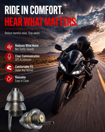 Motorrad Ohrstöpsel zur Windgeräuschreduzierung, 2 Paar wiederverwendbare Motorradzubehör - Moto Ohrstöpsel, weicher bequemer Gehörschutz für Motorrad, Touren, Rennen, Fahren - 25dB, Biker Geschenke