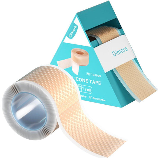 Dimora Silikon-Medizinisches Tape - Hypoallergenes Erste-Hilfe-Band mit einfachem Abreißen, schmerzfreies Entfernen für empfindliche Haut, rückstandsfrei (4 cm x 150 cm), 1 Rolle
