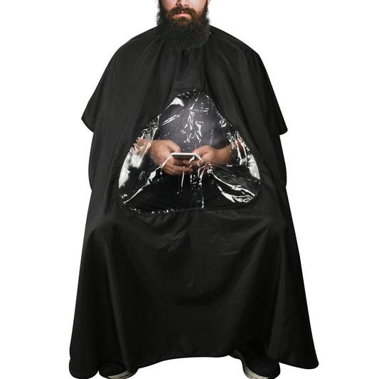 CM Friseurumhang mit Klarsichtfenster – Wasserdichter Haarschneideumhang für Salon, Barber und Zuhause