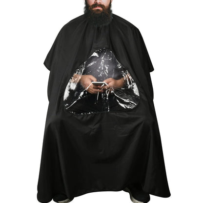CM Friseurumhang mit Klarsichtfenster – Wasserdichter Haarschneideumhang für Salon, Barber und Zuhause