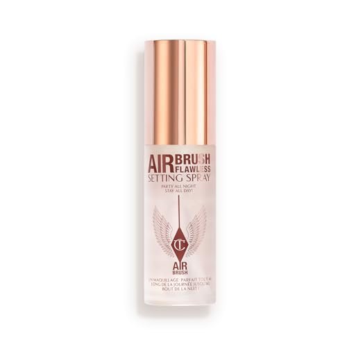 Charlotte Tilbury Airbrush Flawless Setting Spray – Ultrafiner Hydratisierender Nebel zum Fixieren & Vorbereiten des Make-ups für bis zu 16 Stunden – Beruhigt, verschönert die Poren & pflegt die Haut