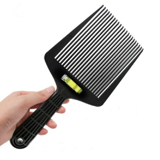 Eforlike Barber Flachkopfkamm mit Wasserwaage, Bang Liquid Oil Haarschnitt Winkelverstellung, Großer Zahnkamm Styling-Werkzeug (Schwarz)
