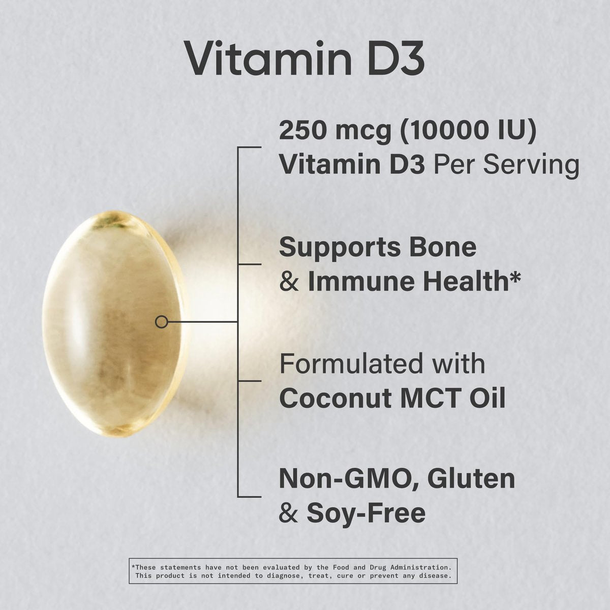 Sports Research® Vitamin D3 10.000 IE (250 µg) mit Kokos-MCT-Öl – Maximalstärke Vitamin-D-Ergänzung – Glutenfrei · Nicht-GVO · Sojafrei – 120 Weichkapseln