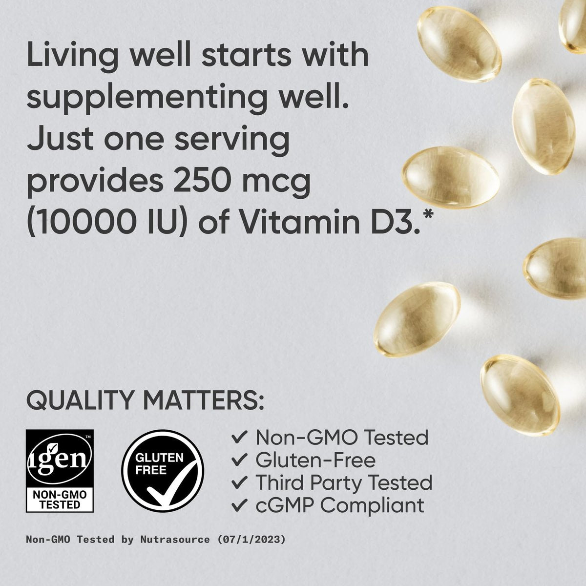 Sports Research® Vitamin D3 10.000 IE (250 µg) mit Kokos-MCT-Öl – Maximalstärke Vitamin-D-Ergänzung – Glutenfrei · Nicht-GVO · Sojafrei – 120 Weichkapseln
