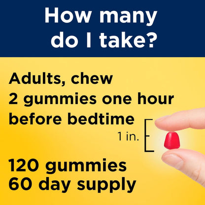 Nature Made Melatonin 10 mg Gummis – Einschlafhilfe für Erwachsene, Höchstdosis, 120 Stück, 60 Tage Vorrat