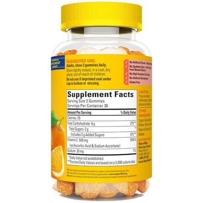 Nature Made Extra Strength Vitamin C 500 mg Gummis - Immunstärkung, 60 Stück, 30 Tage Vorrat