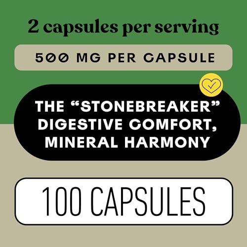 Chanca Piedra Bio-Kapseln 500 mg – Phyllanthus Niruri Steinbrecher Extrakt, Nieren-Gallenblasen-Leber Unterstützung, 100 Kapseln, Non GMO, Alkoholfrei, Vegan, Hergestellt in USA