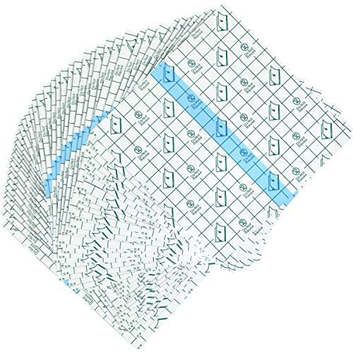 BBTO 50 Stücke Transparente Klarsicht-Pflaster, Dehnbare Große Wasserfeste Klebeverbände, Wundauflagen (15 x 15 cm)