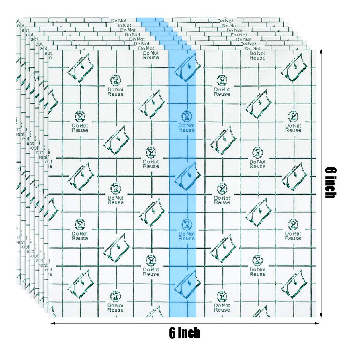 BBTO 50 Stücke Transparente Klarsicht-Pflaster, Dehnbare Große Wasserfeste Klebeverbände, Wundauflagen (15 x 15 cm)