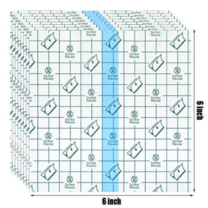 BBTO 50 Stücke Transparente Klarsicht-Pflaster, Dehnbare Große Wasserfeste Klebeverbände, Wundauflagen (15 x 15 cm)