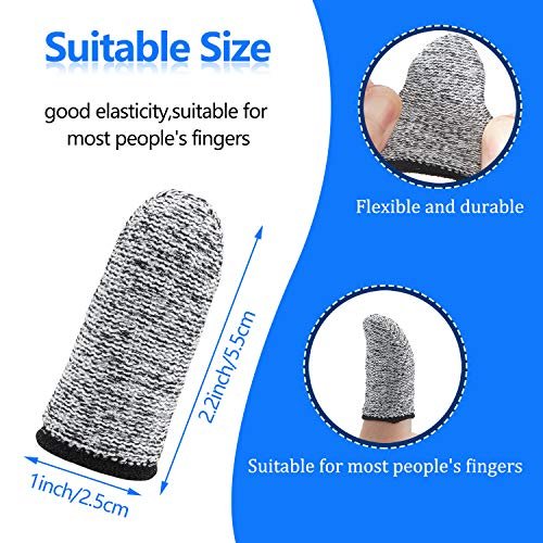 Honoson 20 Stück schnittfeste Fingerlinge, wiederverwendbare Finger- und Daumenschutzhandschuhe für Küche, Bildhauerei (5,6 cm)