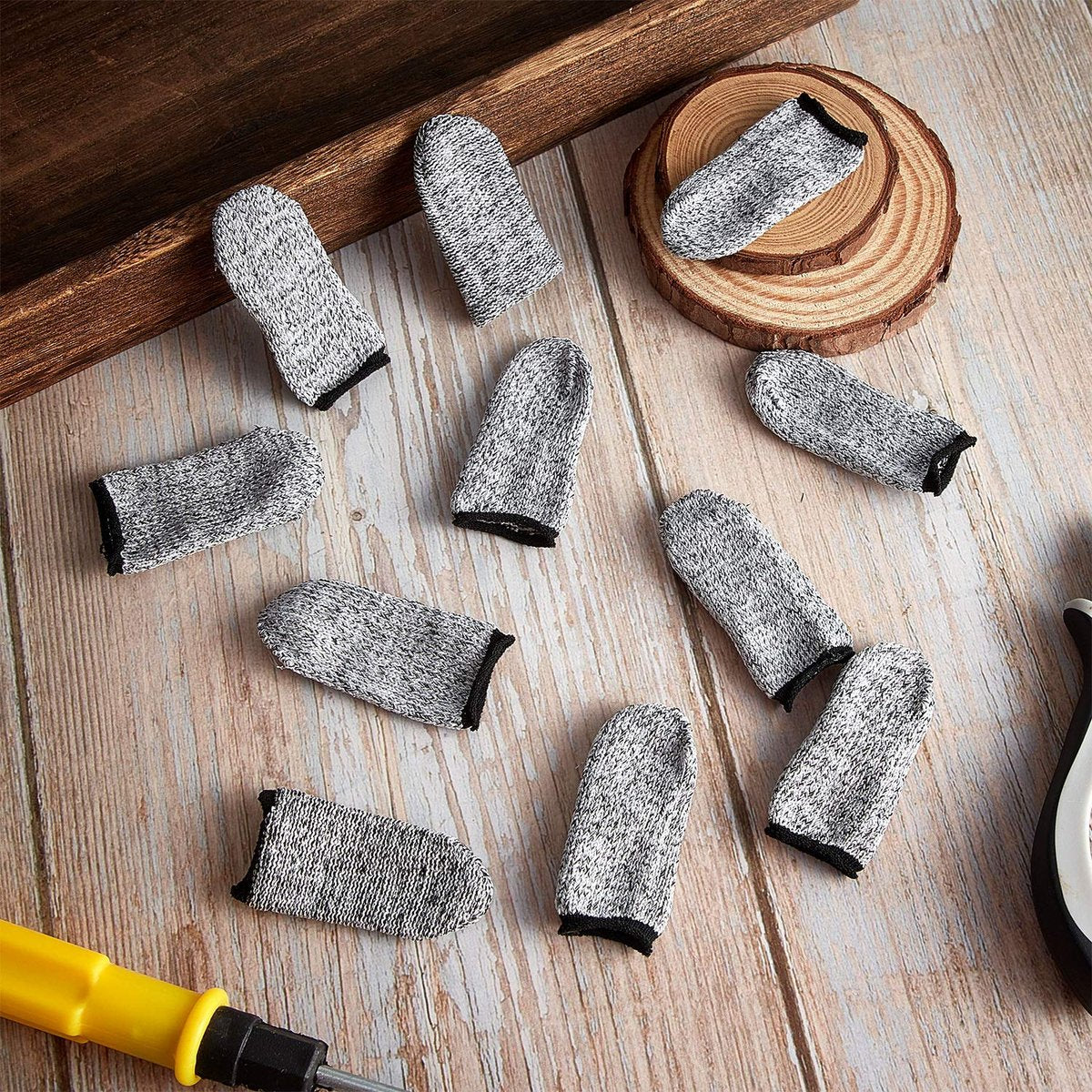 Honoson 20 Stück schnittfeste Fingerlinge, wiederverwendbare Finger- und Daumenschutzhandschuhe für Küche, Bildhauerei (5,6 cm)