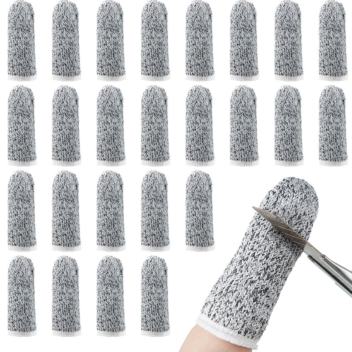Honoson 20 Stück schnittfeste Fingerlinge, wiederverwendbare Finger- und Daumenschutzhandschuhe für Küche, Bildhauerei (5,6 cm)