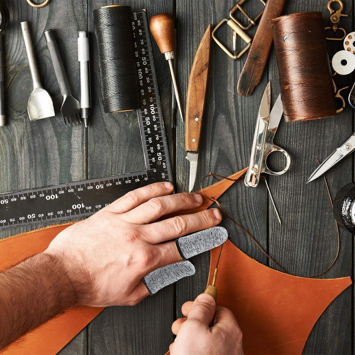 Honoson 20 Stück schnittfeste Fingerlinge, wiederverwendbare Finger- und Daumenschutzhandschuhe für Küche, Bildhauerei (5,6 cm)