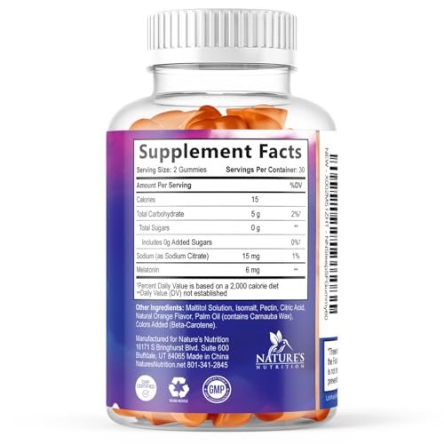 Melatonin Schlaf Gummies - 6 mg Melatonin pro Portion - Zuckerfreie Melatonin Gummis für Erwachsene - Extra starke Schlaf-Gummies - Unterstützt erholsamen Schlaf - Leckerer Orangen-Geschmack - 120 Gummies