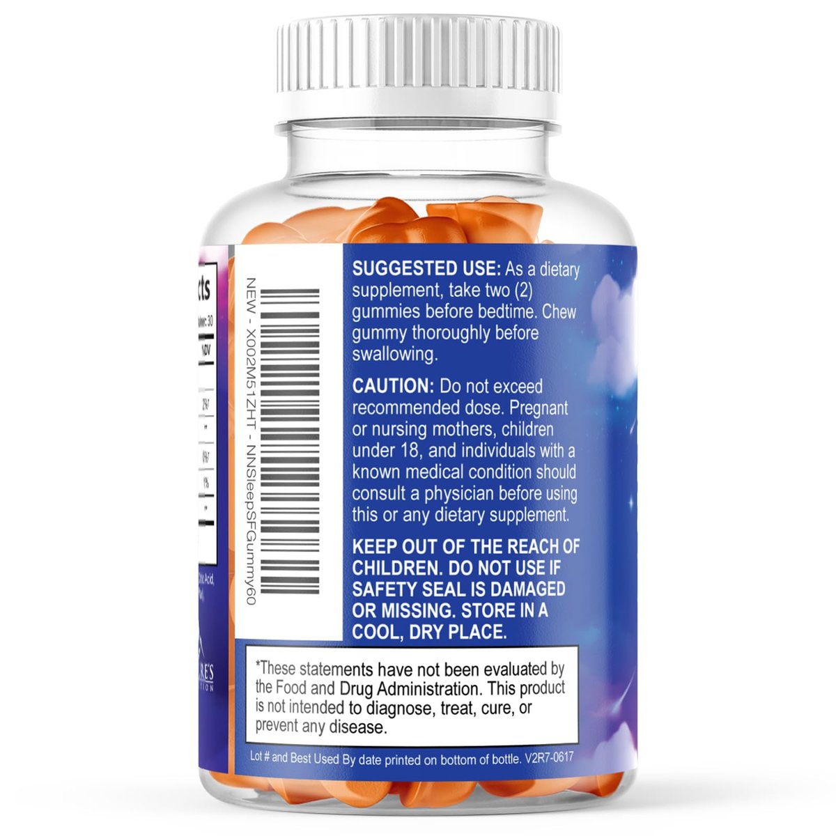 Melatonin Einschlaf Gummibärchen - 6mg pro Portion - Zuckerfreie Melatonin Gummis für Erwachsene - Extra starkes Schlaf-Gummipräparat - Unterstützt erholsamen Schlaf - Leckerer Orangen-Geschmack - 60 Gummis