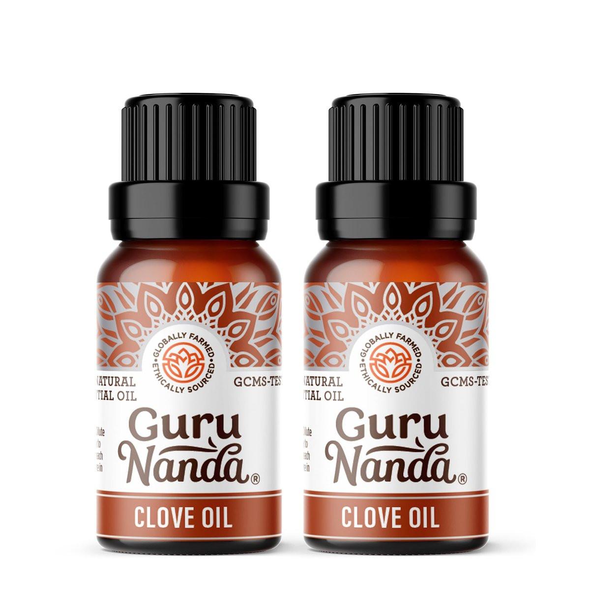 GuruNanda 100% reines Nelkenöl, naturbelassen und unverdünnt, 2 x 15 ml