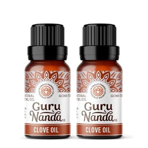 GuruNanda 100% reines Nelkenöl, naturbelassen und unverdünnt, 2 x 15 ml