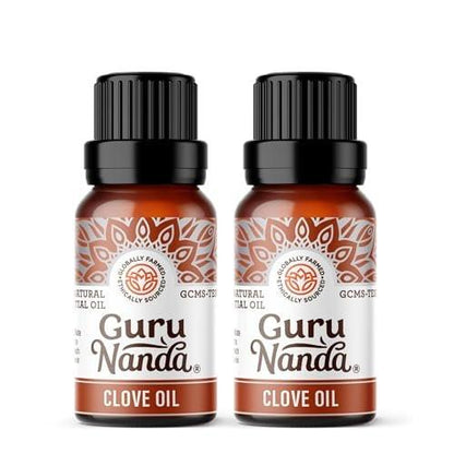 GuruNanda 100% reines Nelkenöl, naturbelassen und unverdünnt, 2 x 15 ml