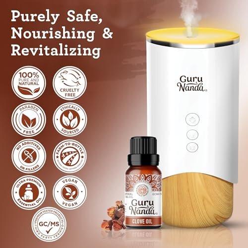 GuruNanda 100% reines Nelkenöl, naturbelassen und unverdünnt, 2 x 15 ml
