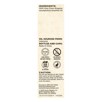 GuruNanda 100% reines Nelkenöl, naturbelassen und unverdünnt, 2 x 15 ml