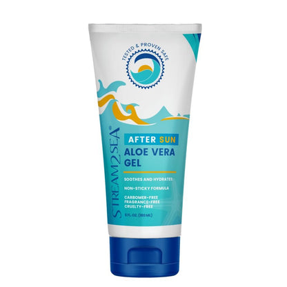 STREAM 2 SEA Beruhigendes Aloe Vera Gel – Riffsicher, Parabenfrei, Natürliche Linderung bei Quallenkontakt und Sonnenbrand – After-Sun-Pflege für Gesicht und Körper – Leicht absorbierende, feuchtigkeitsspendende Formel – 177 ml