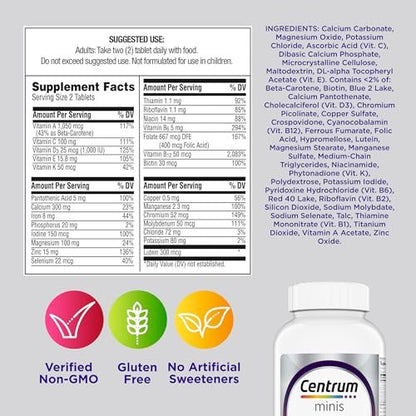 Centrum Minis Silver Frauen 50+ Multivitamin – 280 kleine Tabletten für Gedächtnis & Energie