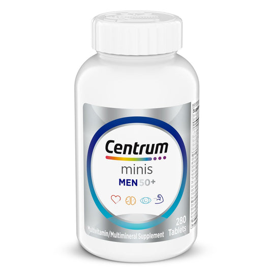Centrum Minis Silver Multivitamin für Männer ab 50 – 280 Tabletten, mit Vitamin D3, B-Vitaminen und Zink, unterstützt Gedächtnis und Kognition