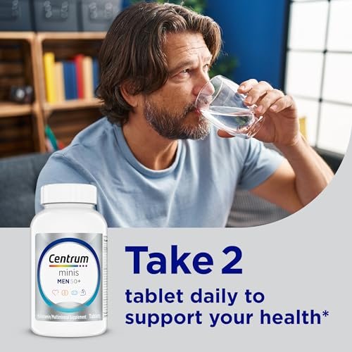 Centrum Minis Silver Multivitamin für Männer ab 50 – 280 Tabletten, mit Vitamin D3, B-Vitaminen und Zink, unterstützt Gedächtnis und Kognition