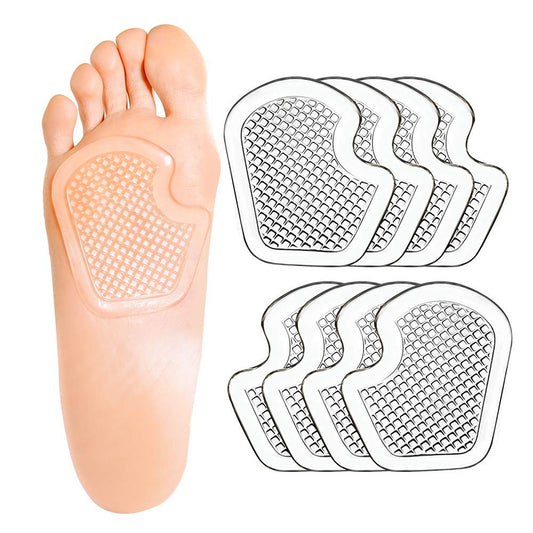 Kimihome Metatarsal Pads 8 Stück Gel-Polster, Ballenpolster schützen und lindern Metatarsalgie, Sesamoid- und Ballenschmerzen - 4 Paar