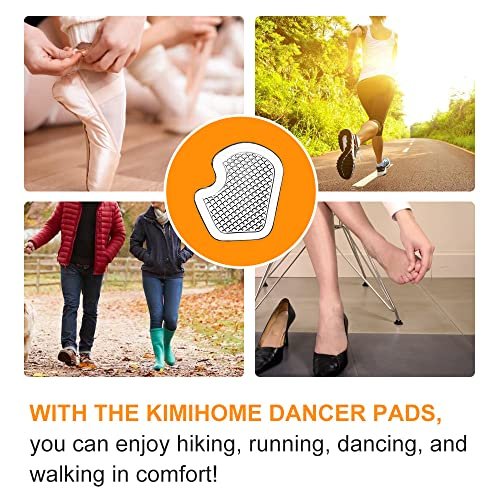 Kimihome Metatarsal Pads 8 Stück Gel-Polster, Ballenpolster schützen und lindern Metatarsalgie, Sesamoid- und Ballenschmerzen - 4 Paar