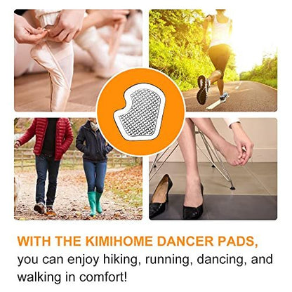 Kimihome Metatarsal Pads 8 Stück Gel-Polster, Ballenpolster schützen und lindern Metatarsalgie, Sesamoid- und Ballenschmerzen - 4 Paar