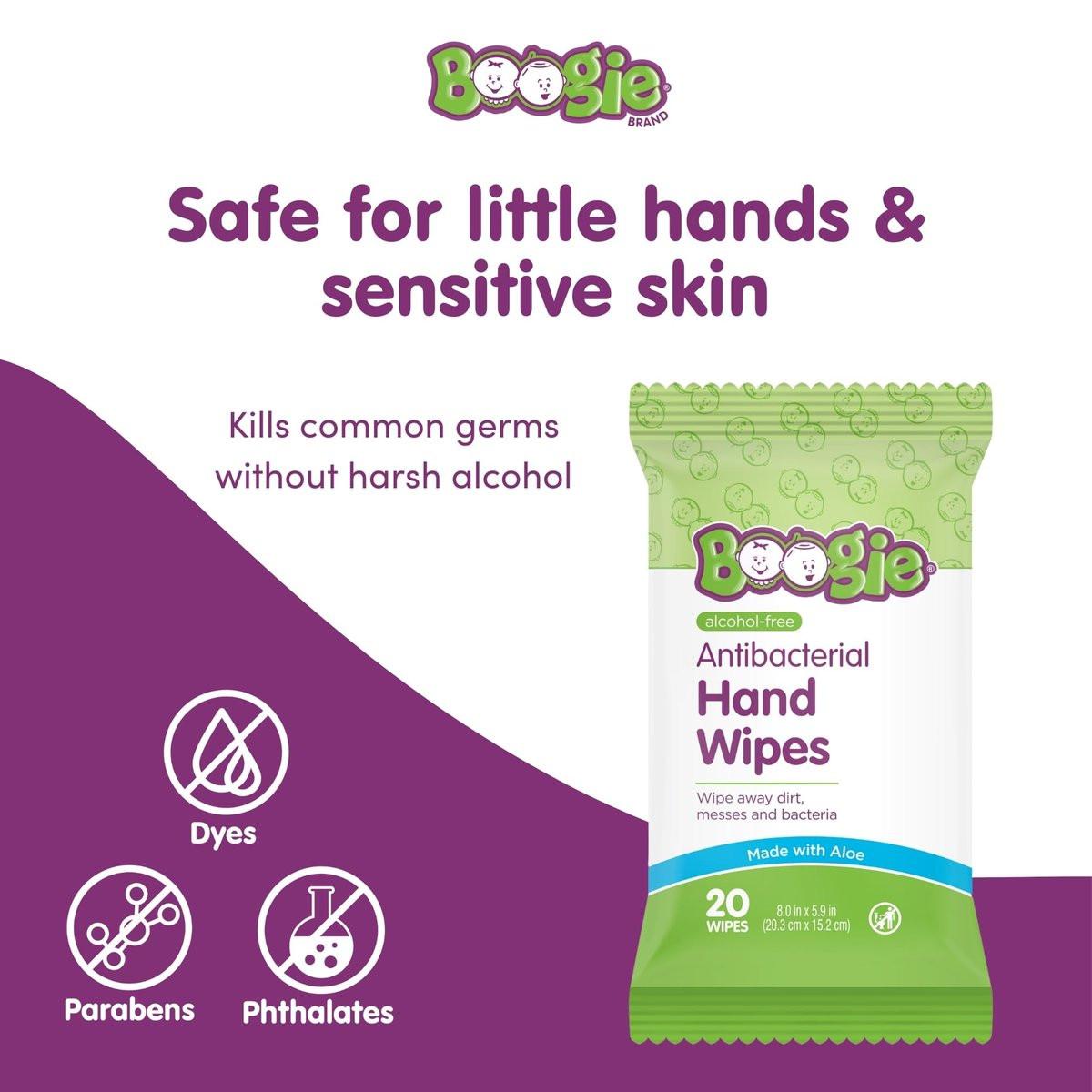 Boogie Antibakterielle Handtücher – 120 Stück – Hypoallergen & Alkoholfrei – Unverzichtbar für Unterwegs und die Wickeltasche