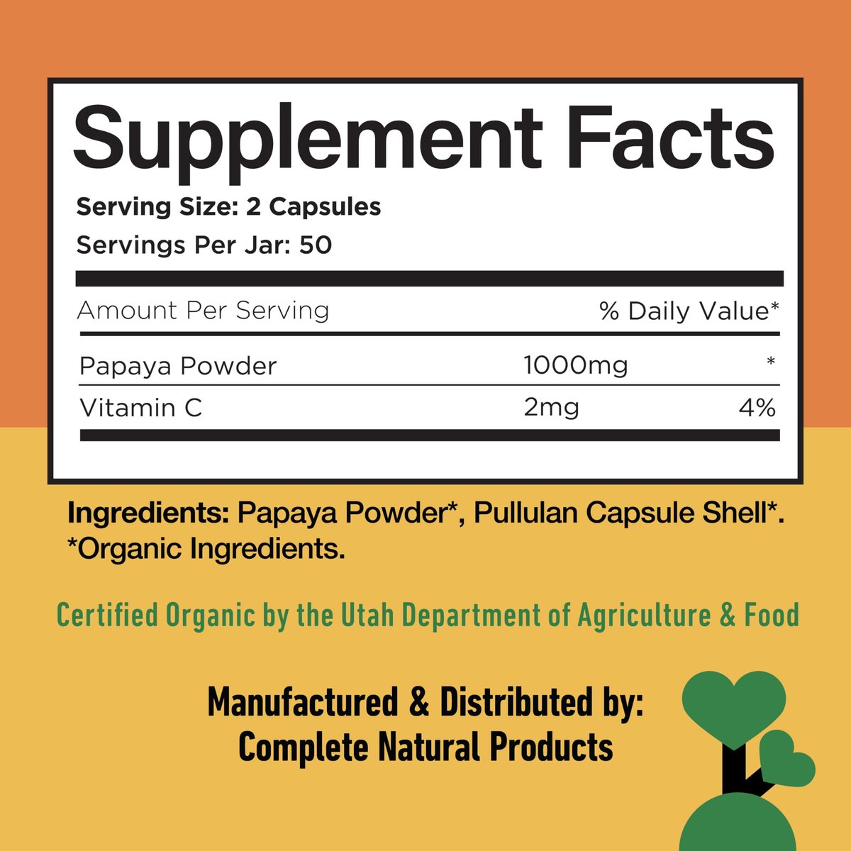 Papaya-Enzym-Kapseln 500mg - Bio-Enzyme für die Verdauung mit Papain, Darmreinigung aus Samen, Vegan, Nicht-GVO, Hergestellt in den USA, Schnell absorbierende Verdauungsformel