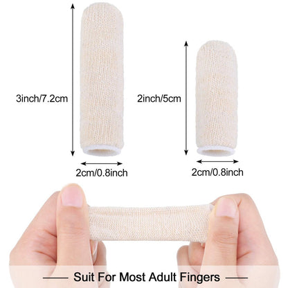 Geyoga 50 Stück Fingerlinge aus Baumwolle, Finger- und Zehenschützer, Daumenschutz, Fingerspitzen-Schutzkissen, feuchtigkeitsableitend (5 cm/2 Zoll, 7,6 cm/3 Zoll)