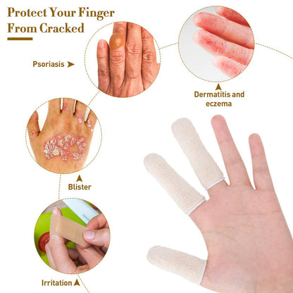 Geyoga 50 Stück Fingerlinge aus Baumwolle, Finger- und Zehenschützer, Daumenschutz, Fingerspitzen-Schutzkissen, feuchtigkeitsableitend (5 cm/2 Zoll, 7,6 cm/3 Zoll)
