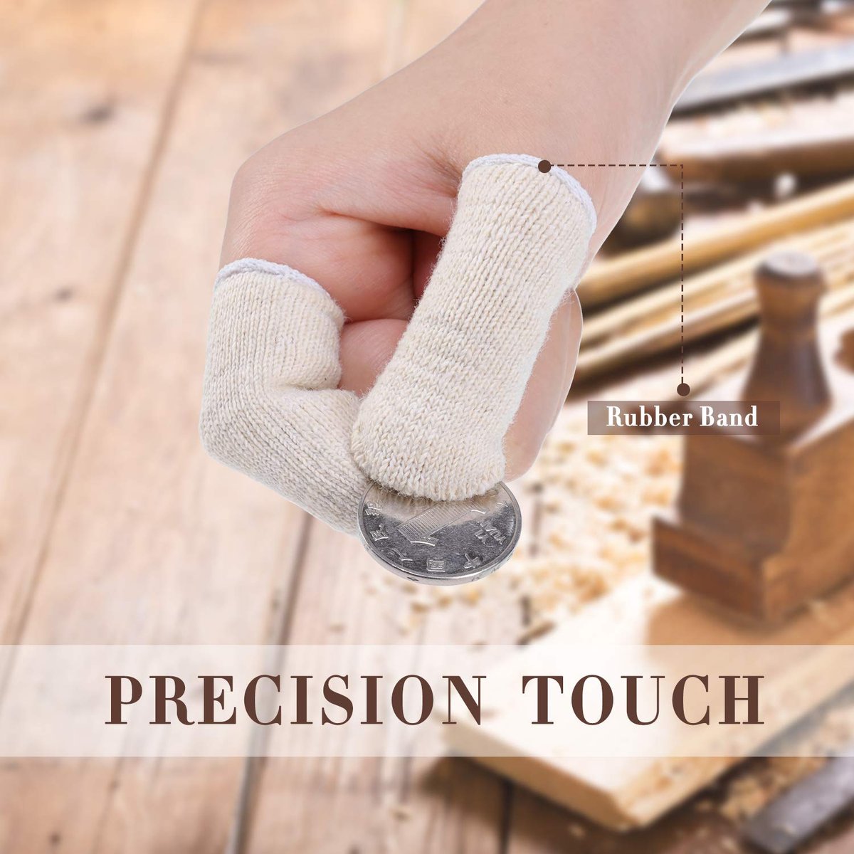 Geyoga 50 Stück Fingerlinge aus Baumwolle, Finger- und Zehenschützer, Daumenschutz, Fingerspitzen-Schutzkissen, feuchtigkeitsableitend (5 cm/2 Zoll, 7,6 cm/3 Zoll)
