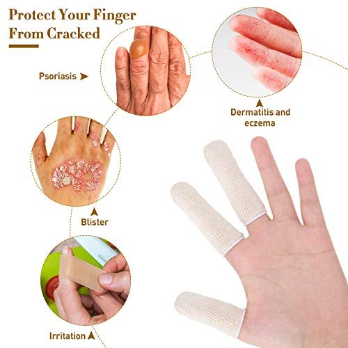 Geyoga 50 Stück Fingerlinge aus Baumwolle, Finger- und Zehenschützer, Daumenschutz, Fingerspitzen-Schutzkissen, feuchtigkeitsableitend (5 cm/2 Zoll, 7,6 cm/3 Zoll)
