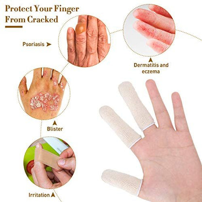 Geyoga 50 Stück Fingerlinge aus Baumwolle, Finger- und Zehenschützer, Daumenschutz, Fingerspitzen-Schutzkissen, feuchtigkeitsableitend (5 cm/2 Zoll, 7,6 cm/3 Zoll)