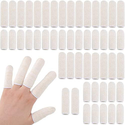 Geyoga 50 Stück Fingerlinge aus Baumwolle, Finger- und Zehenschützer, Daumenschutz, Fingerspitzen-Schutzkissen, feuchtigkeitsableitend (5 cm/2 Zoll, 7,6 cm/3 Zoll)