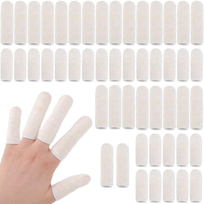 Geyoga 50 Stück Fingerlinge aus Baumwolle, Finger- und Zehenschützer, Daumenschutz, Fingerspitzen-Schutzkissen, feuchtigkeitsableitend (5 cm/2 Zoll, 7,6 cm/3 Zoll)