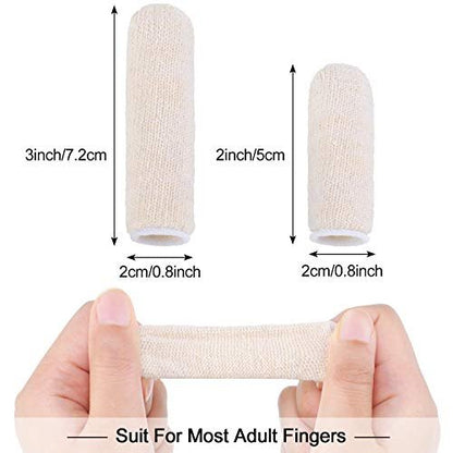 Geyoga 50 Stück Fingerlinge aus Baumwolle, Finger- und Zehenschützer, Daumenschutz, Fingerspitzen-Schutzkissen, feuchtigkeitsableitend (5 cm/2 Zoll, 7,6 cm/3 Zoll)