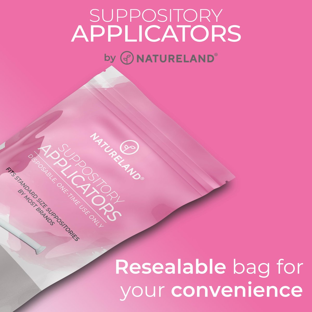 Natureland Personal Applikator für Frauen – Einzeln verpackte Einweg-Applikatoren mit seidig glatter Spitze, tägliches Intimpflege-Tool (Applikatoren mit großer Spitze, 20 Stück (Packung mit 1))
